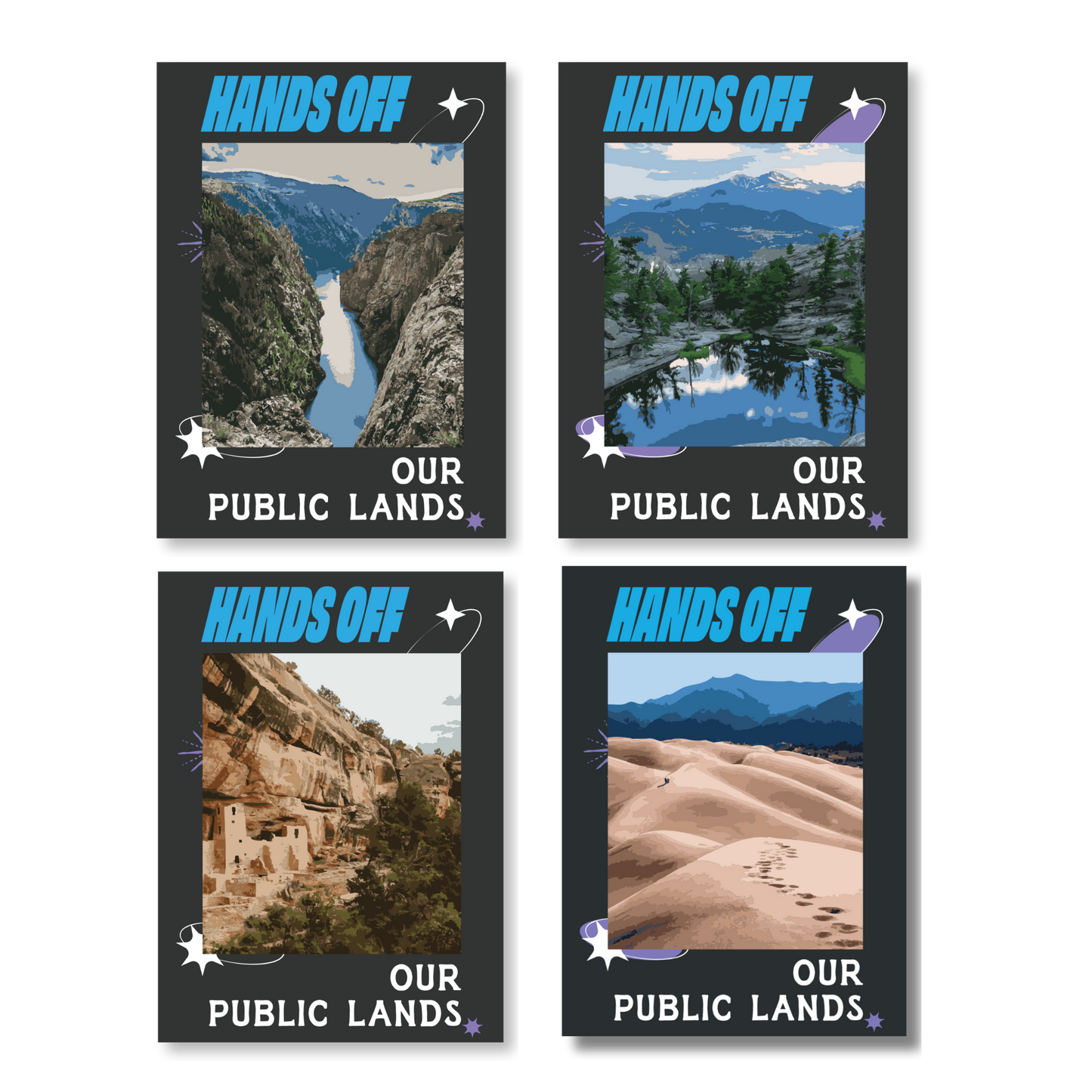 Hands Off Our Public Lands Poster - 4 Pack