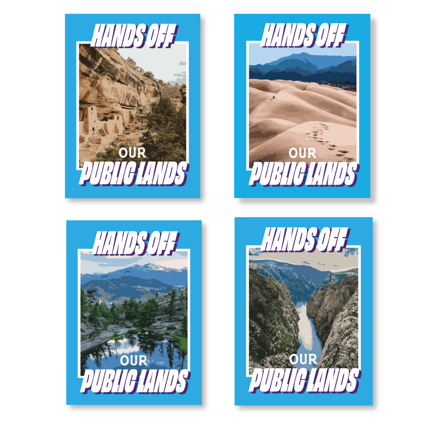 Hands Off Our Public Lands Poster - 4 Pack