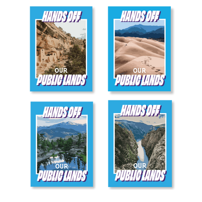 Hands Off Our Public Lands Poster - 4 Pack